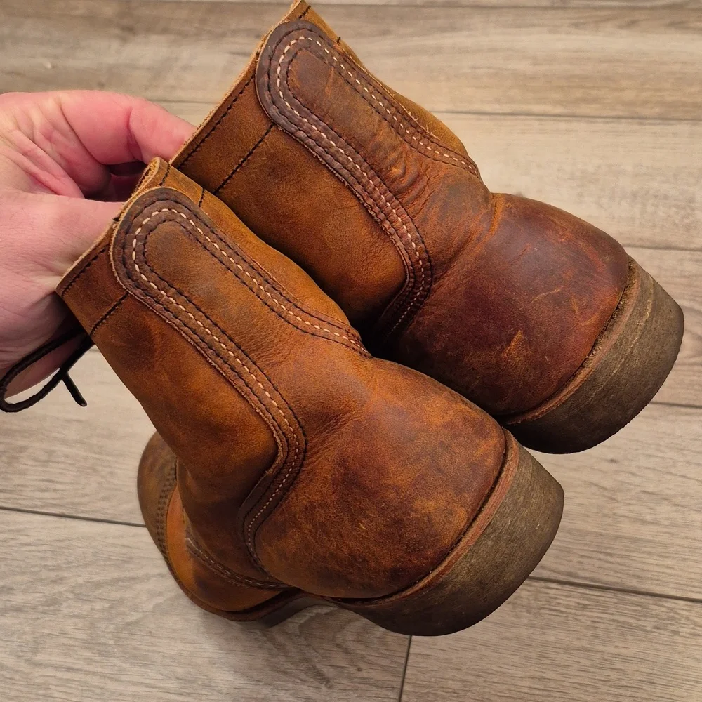 RED WING Iron Ranger 8085 Copper Brown Leather Sz 10.5 D Mens Lace Up Work Boots